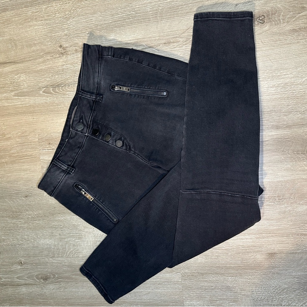 DL1961 Florence Ankle Moto Skinny Jeans Black Stretch Mid Rise Size 27 - Picture 6 of 6